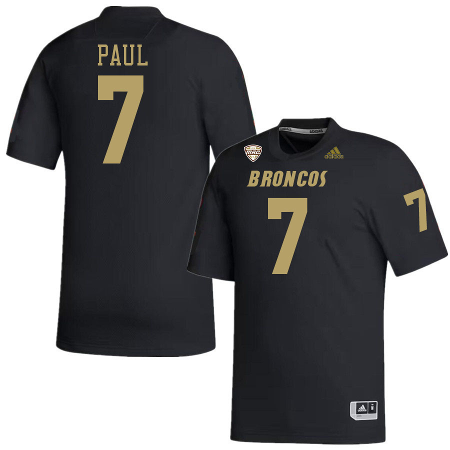 #7 Isaiah Paul Western Michigan Broncos College Football Jerseys Stitched-Black